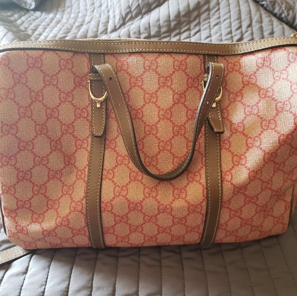 Authentic Gucci GG Supreme Canvas Boston Bag